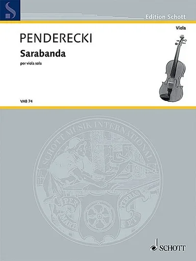 Penderecki, Krzysztof: Sarabanda (solo viola)