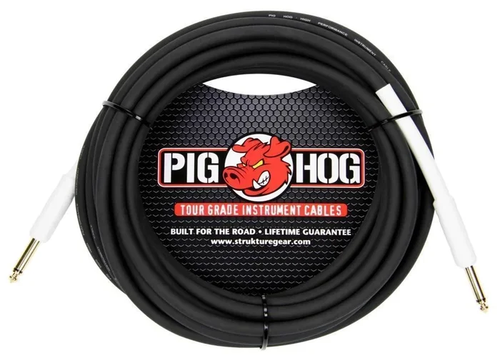 Pig Hog PH25 25 ft 1/4″ – 1/4″ 8mm Instrument Cable