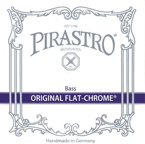Pirastro Original Flat Chrome Bass String Set, Orchestra Tuning