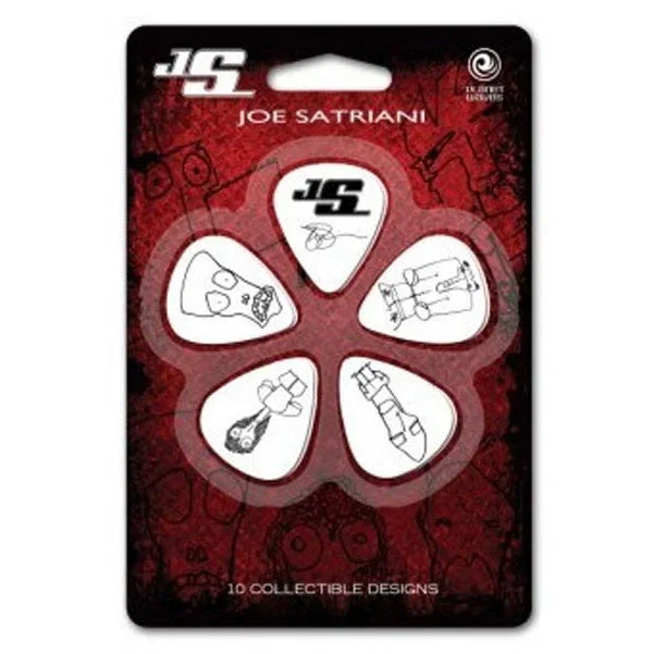Planet Waves 1CWH2-10JS White Thin Joe Satriani Guitar Pick, 10-Pack