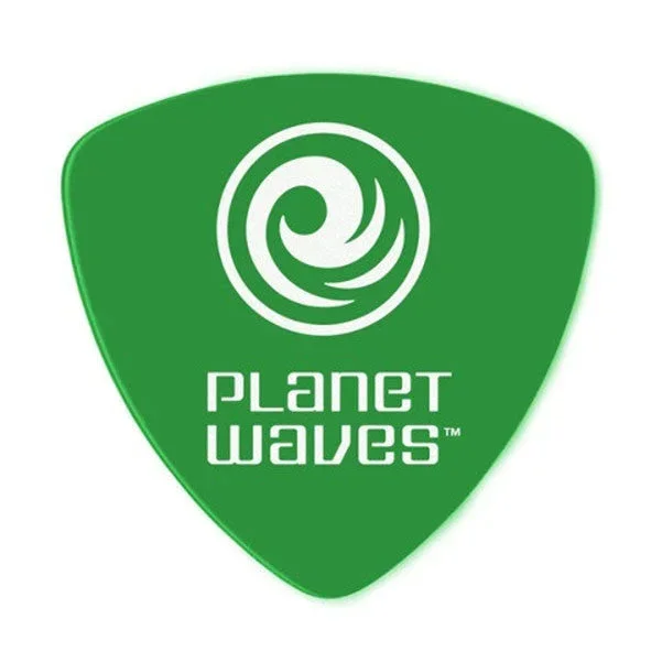 Planet Waves 2DGN4 Wide Shape Medium Duralin Green Guitar Pick,10-Pack