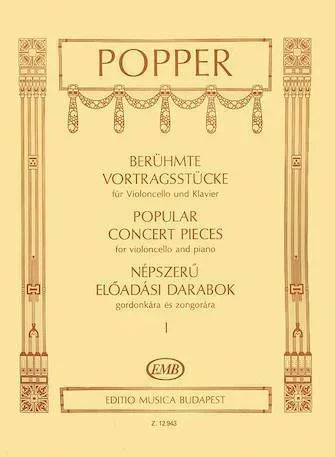 Popper, Popular Concert Pieces Volume 1 for Cello and Piano (EMB)