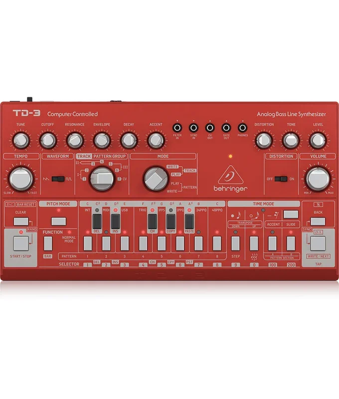 Pre-Owned Behringer TD-3-RD Analog Bass Line Synthesizer, RED