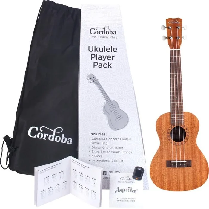 Pre-Owned Cordoba Concert Ukulele, Player Pack – Natural