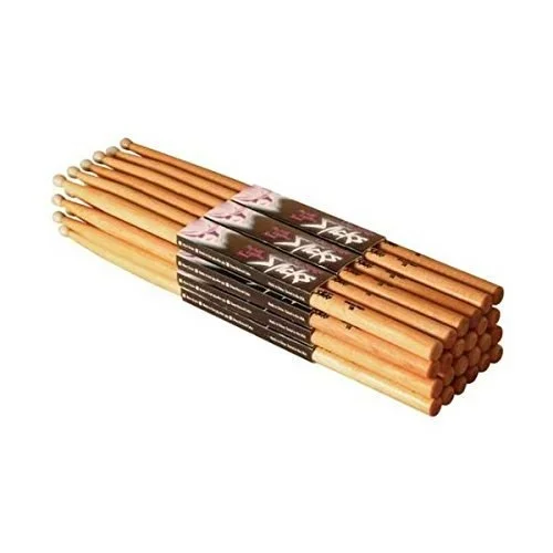 Pre Owned On-Stage American Hickory 5A Nylon Tip Drumsticks 12 Pairs | Used
