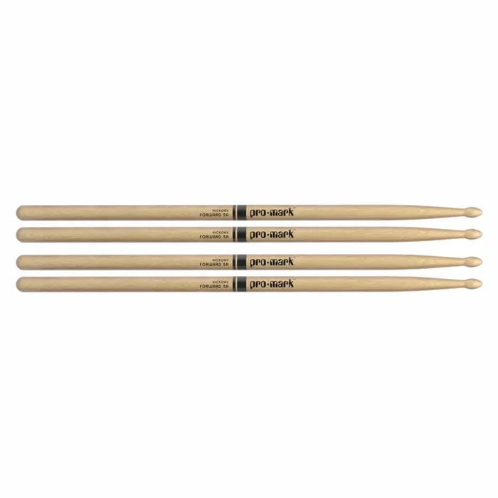 Promark American Hickory 5A Wood Tip Drum Sticks (2 Pair Bundle)