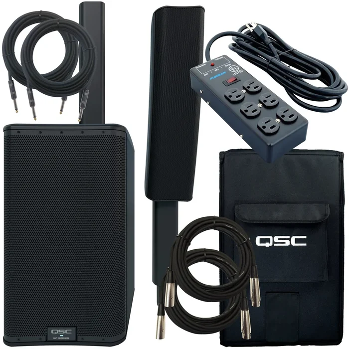 QSC KC12 3-Way Column Speaker System – Black STAGE PAK