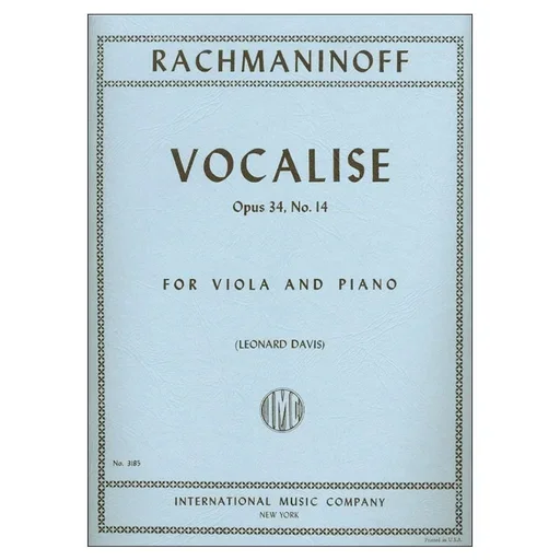 Rachmaninoff (Davis): Vocalise (viola & piano) IMC