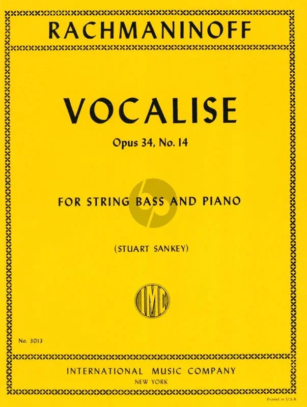 Rachmaninoff, Vocalise Op. 34 No. 14 for Double Bass and Piano (IMC)
