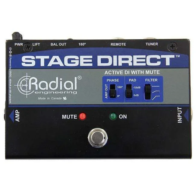 Radial StageDirect Active Direct Box w/Mute Footswitch