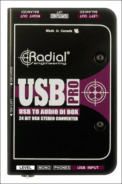Radial USB-Pro Stereo USB Laptop Direct Box