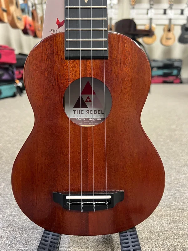 Rebel “Wagashi” Solid Mahogany Soprano Ukulele w/Case – Limited Edition Rebel Mahogany Slim Soprano