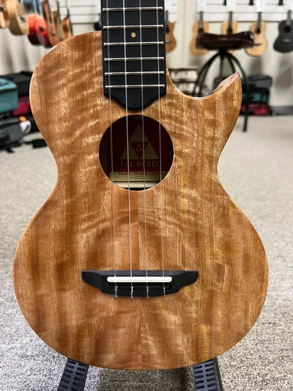 Rebel Double Creme Solid Mango Tenor Ukulele w/Case #2 – Florentine Cutaway