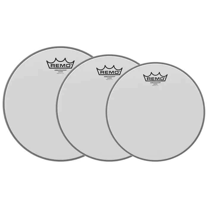 Remo 10/12/14″ Ambassador Coated Drumhead (3 Pack Bundle)