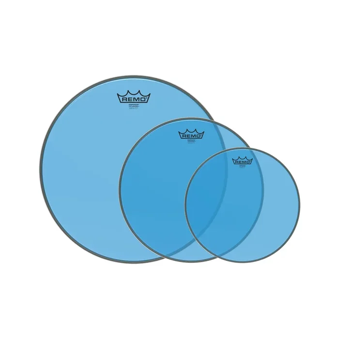 Remo 10/12/14″ Emperor Colortone Blue Drumhead (3 Pack Bundle)