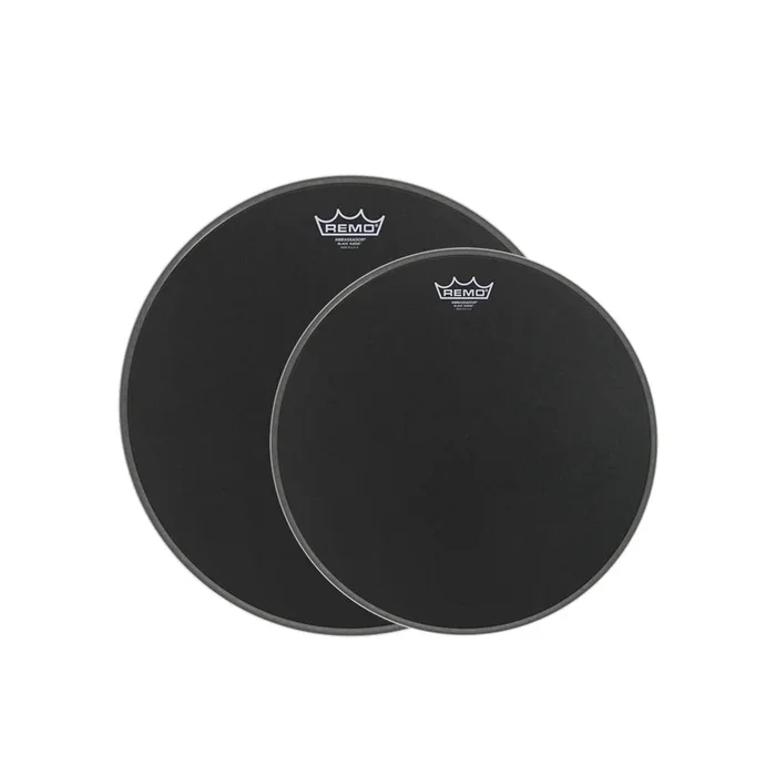 Remo 12/14″ Ambassador Black Suede Drumhead (2 Pack Bundle)