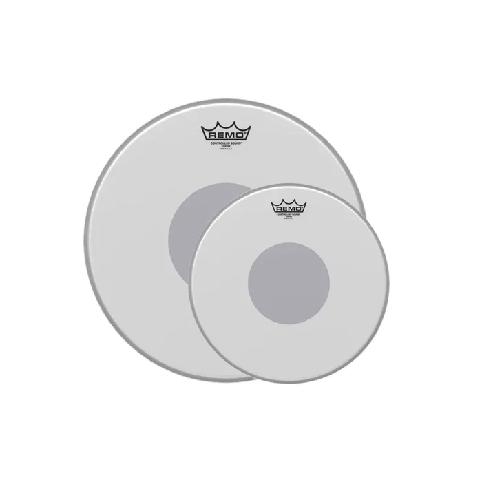Remo 12/16″ Controlled Sound Coated Black Dot Drumhead (2 Pack Bundle)