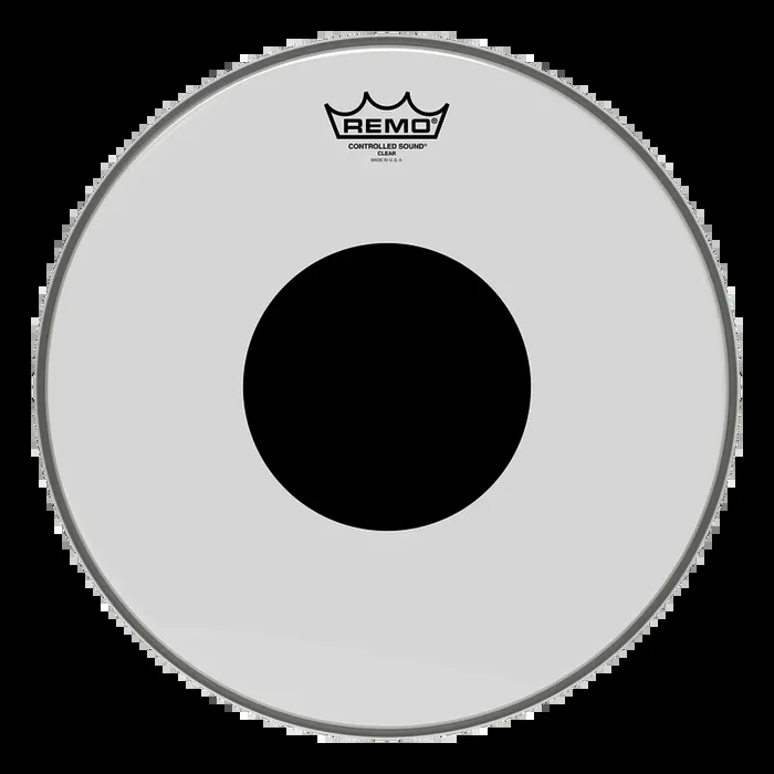 Remo 14″ Cuero Controlled Sound Black Dot Clear