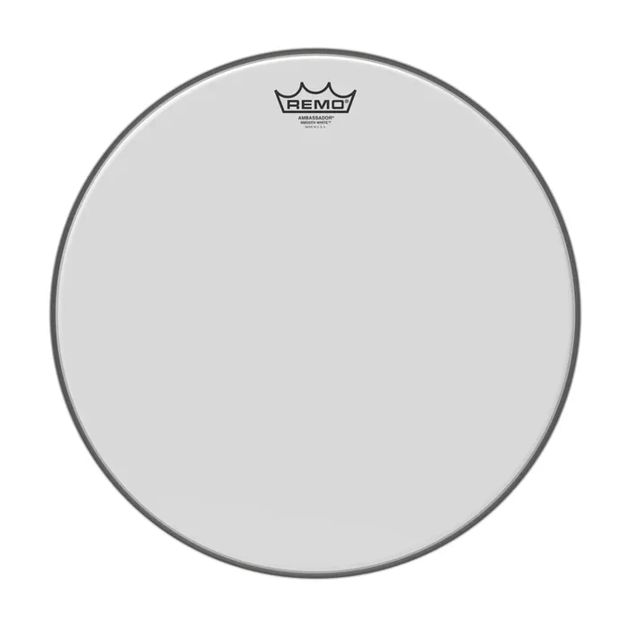 Remo 16″ Cuero Ambassador Smooth White