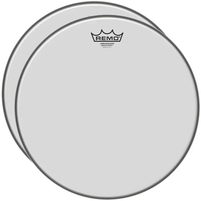 Remo 24″ Ambassador Smooth White Bass Drumhead (2 Pack Bundle)