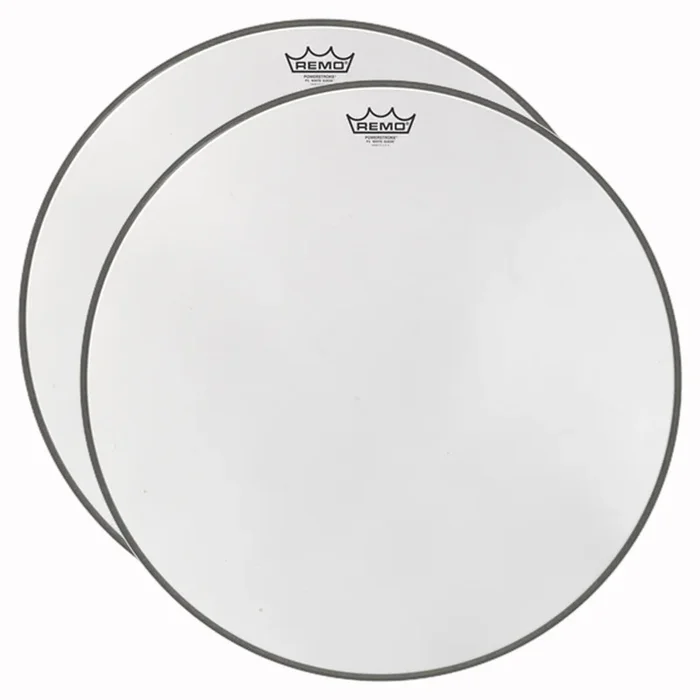 Remo 24″ Powerstroke 3 P3 White Suede Bass Drumhead (2 Pack Bundle)