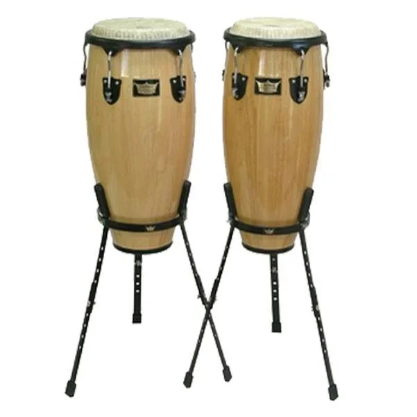 Remo CR-P110-00 Crown Percussion 10-inch x 11-inch Conga Set with Stand – Natural