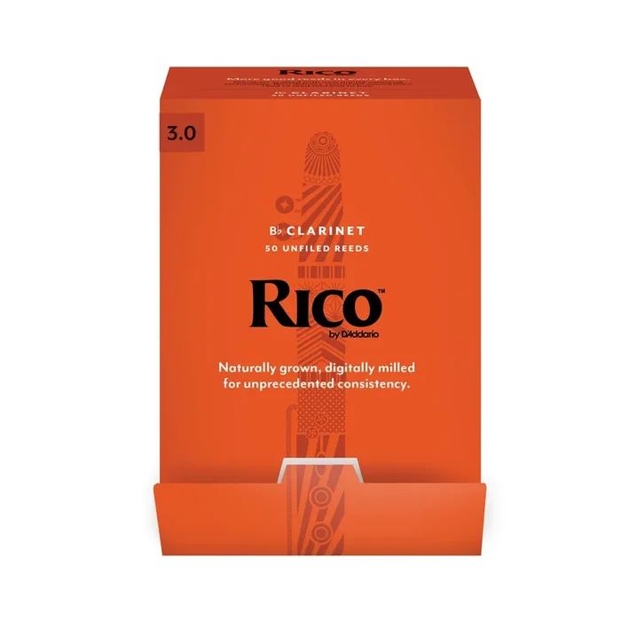 Rico by D’Addario Bb Clarinet Reeds, Strength 3.0, 50-pack