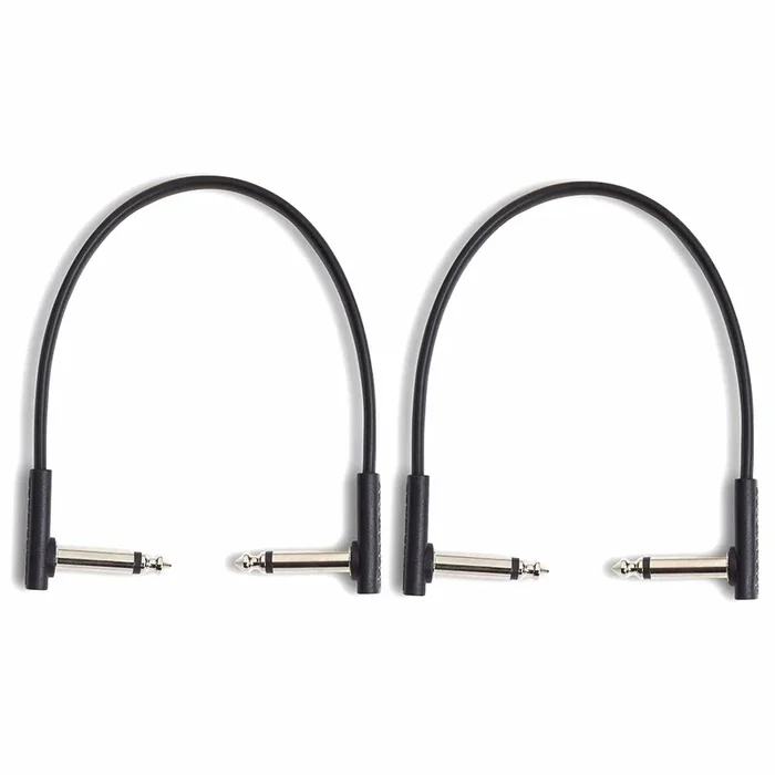 RockGear RockBoard Flat Patch Cable Black 20cm (7.87″) 2 Pack Bundle