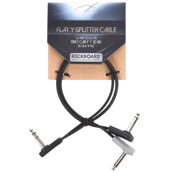Rockgear Y Splitter Cable, 30 cm / 11.81″, Black 4 Pack Bundle