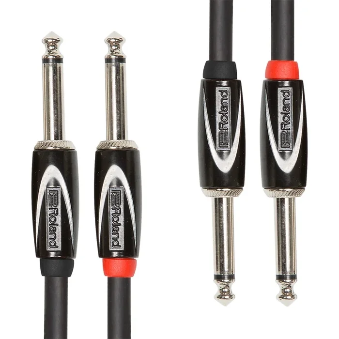 Roland Dual 1/4″ Ts To Dual 1/4″ Ts Black Series Interconnect Cable