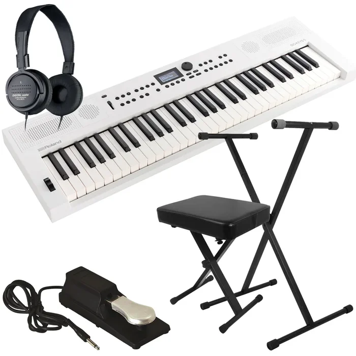 Roland GoKeys 5 Music Creation Keyboard – White KEY ESSENTIALS BUNDLE