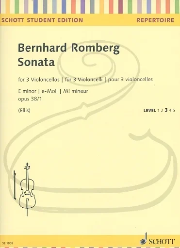 Romberg (Ellis): Sonata No.1 in E minor, Op.38 (3 cellos) Schott