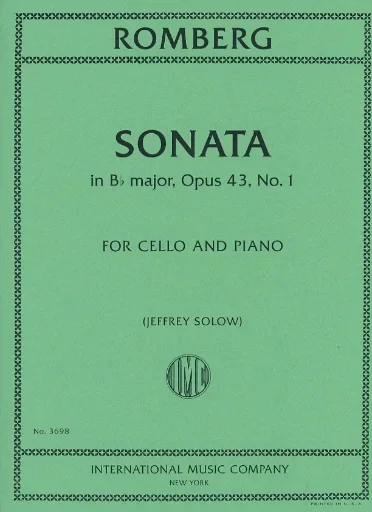 Romberg (Jansen & Solow): Sonata No.1 in Bb Major, Op.43 (cello & piano)