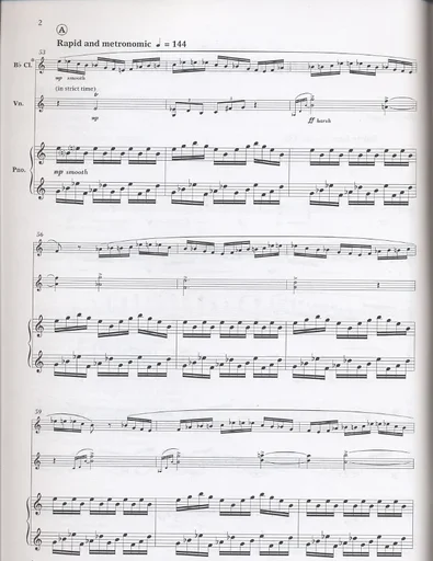 Rorem, Ned: End of Summer Trio in Three Movements (violin, clarinet, piano; score & parts)