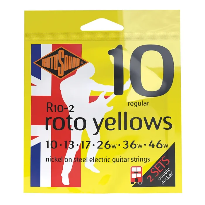 Rotosound R10 Roto Yellow Electric String Set Twin Pack