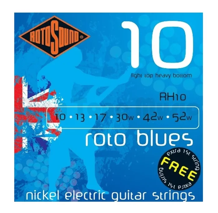 Rotosound RH10 Roto Blues Nickel Electric Guitar Strings – 10-52