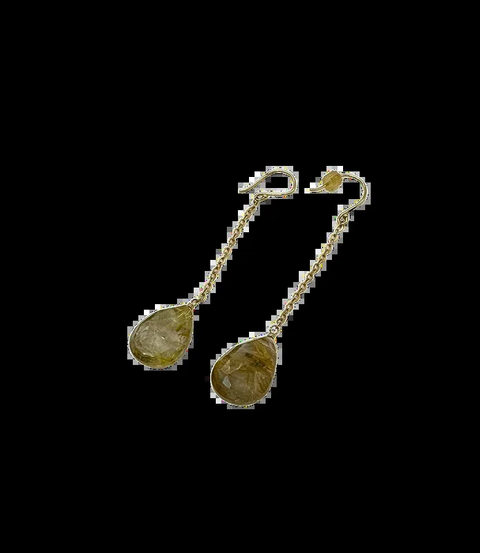 Rutilated Quartz Drop Earrings