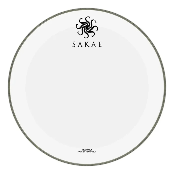 Sakae Smooth White Powerstroke P3 Bass Drum Logo Head 18″