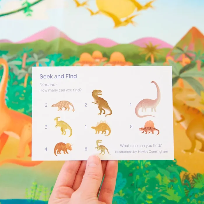 Sarah’s Silks dinosaur land seek & find playsilk