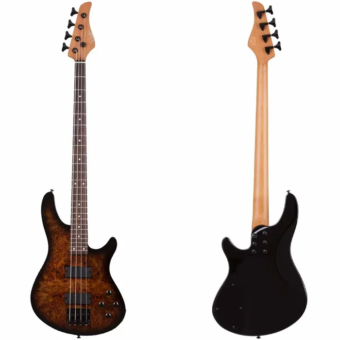 Schecter C-4 Standard 4-String Bass Guitar – Tobacco Burl