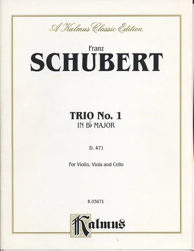 Schubert, Franz: Trio #1 in Bb (violin, Viola, Cello)