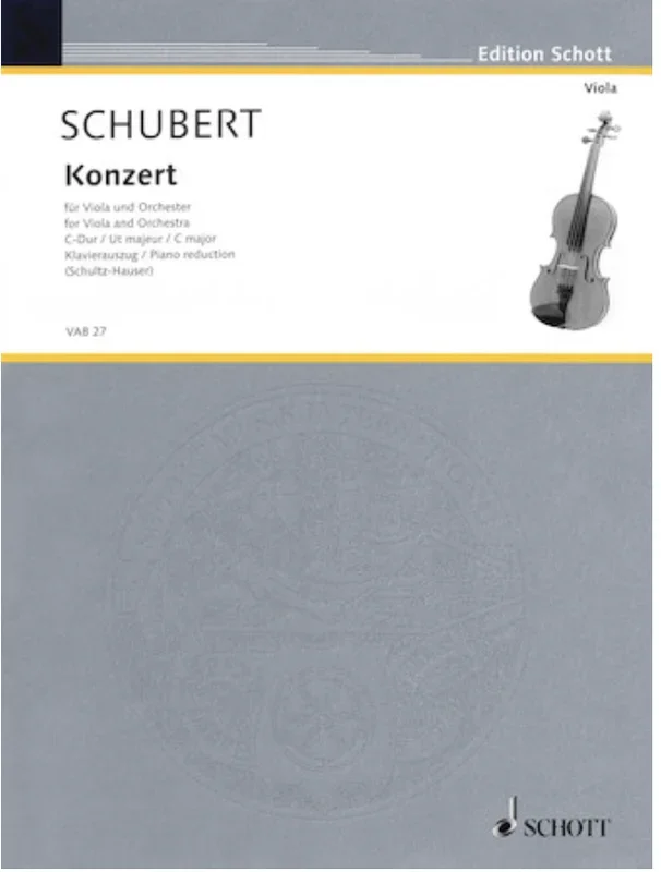 Schubert, J. (Schultz-Hauser): Concerto in C Major – ARRANGED (viola & piano) Schott