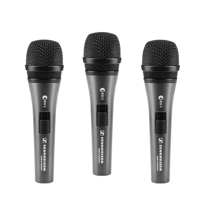 Sennheiser e 835-S Dynamic Vocal Microphone – 3 Pack