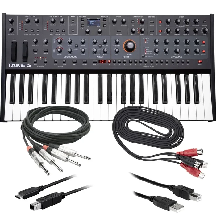 Sequential Take 5 Compact 5-Voice Polyphonic Synthesizer CABLE KIT