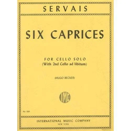 Servais, A.F. (Becker): Six Caprices Op.11 (cello solo with 2nd cello ad libitum)