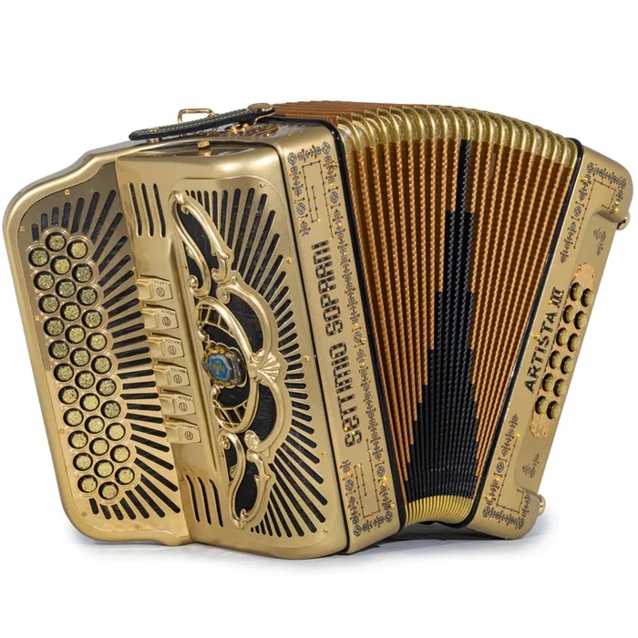 Settimio Soprani Artista III 6 Switch Accordion FBE EAD in Gold with Gold Details