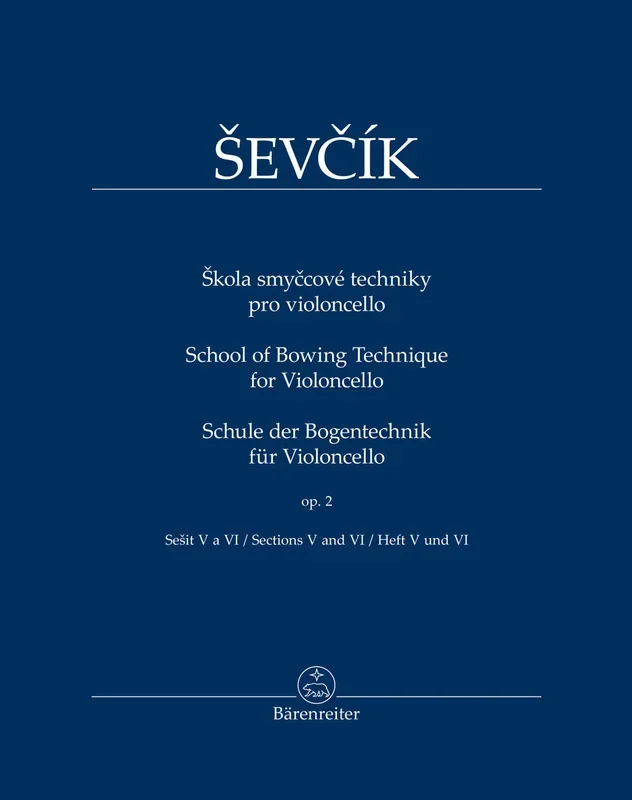 Sevcik: School of Bowing Technique for Violoncello, Op.2, Book 3, Section 5 and 6 (cello) Barenreiter