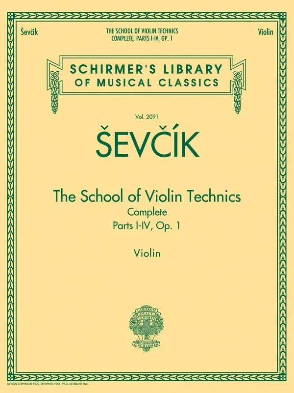 Sevcik, The School of Violin Technique Op. 1 Parts 1-4 for Violin (Schirmer)