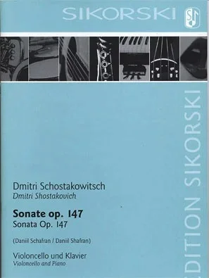 Shostakovich, Dmitri (Schafran): Viola Sonata Op.147 arranged for Cello & Piano