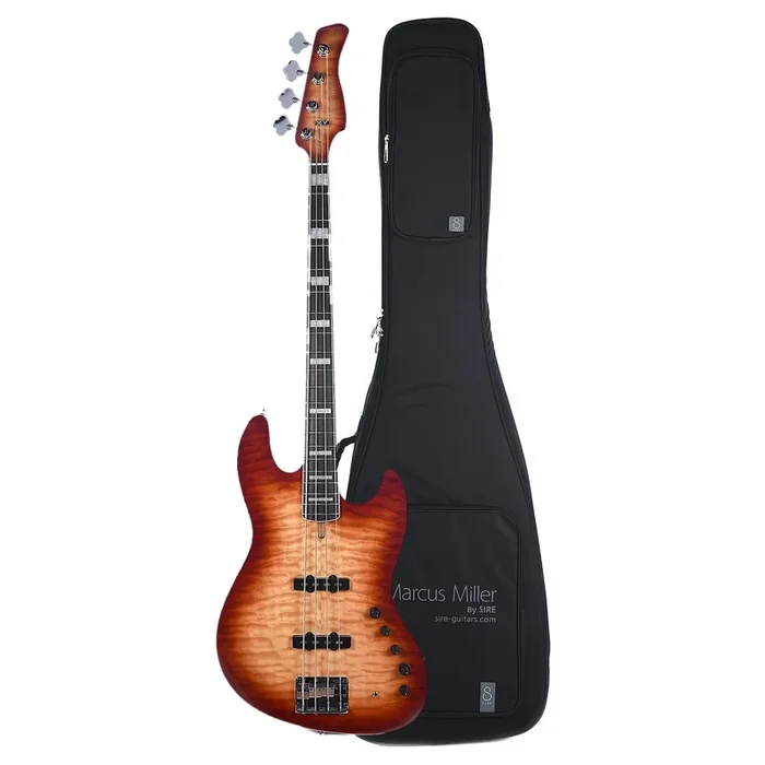 Sire Marcus Miller V9 Alder/Quilted Maple 4-String Brown Sunburst (2nd Gen) and Sire Gig Bag Bundle